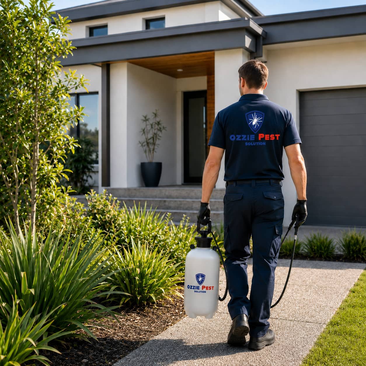 About Ozzie Pest Solution licensed pest control technician serving a residential home in Melbourne