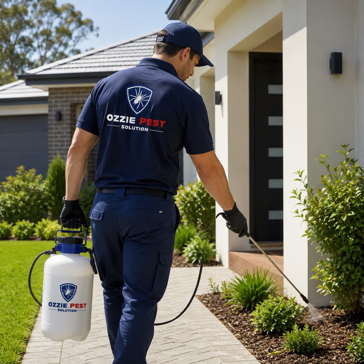 Residential Pest Control Melbourne | Ozzie Pest Solution Residential Pest Control Melbourne technician providing pest control service at a family home